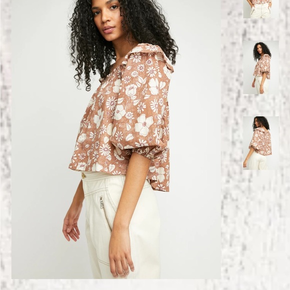 Free People | Miss Daisy Floral Balloon Sleeve Blouse - Picture 3 of 10